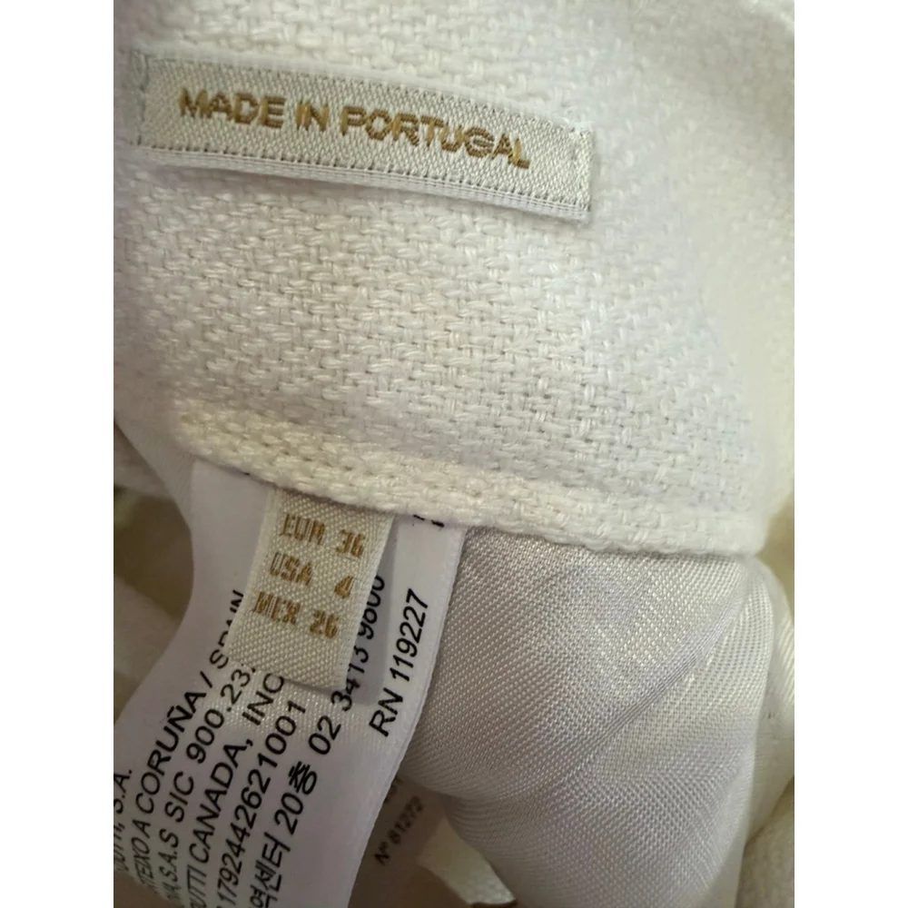 NWT Women's Massimo Dutti White Linen Trousers Size 4 - Picture 6 of 13